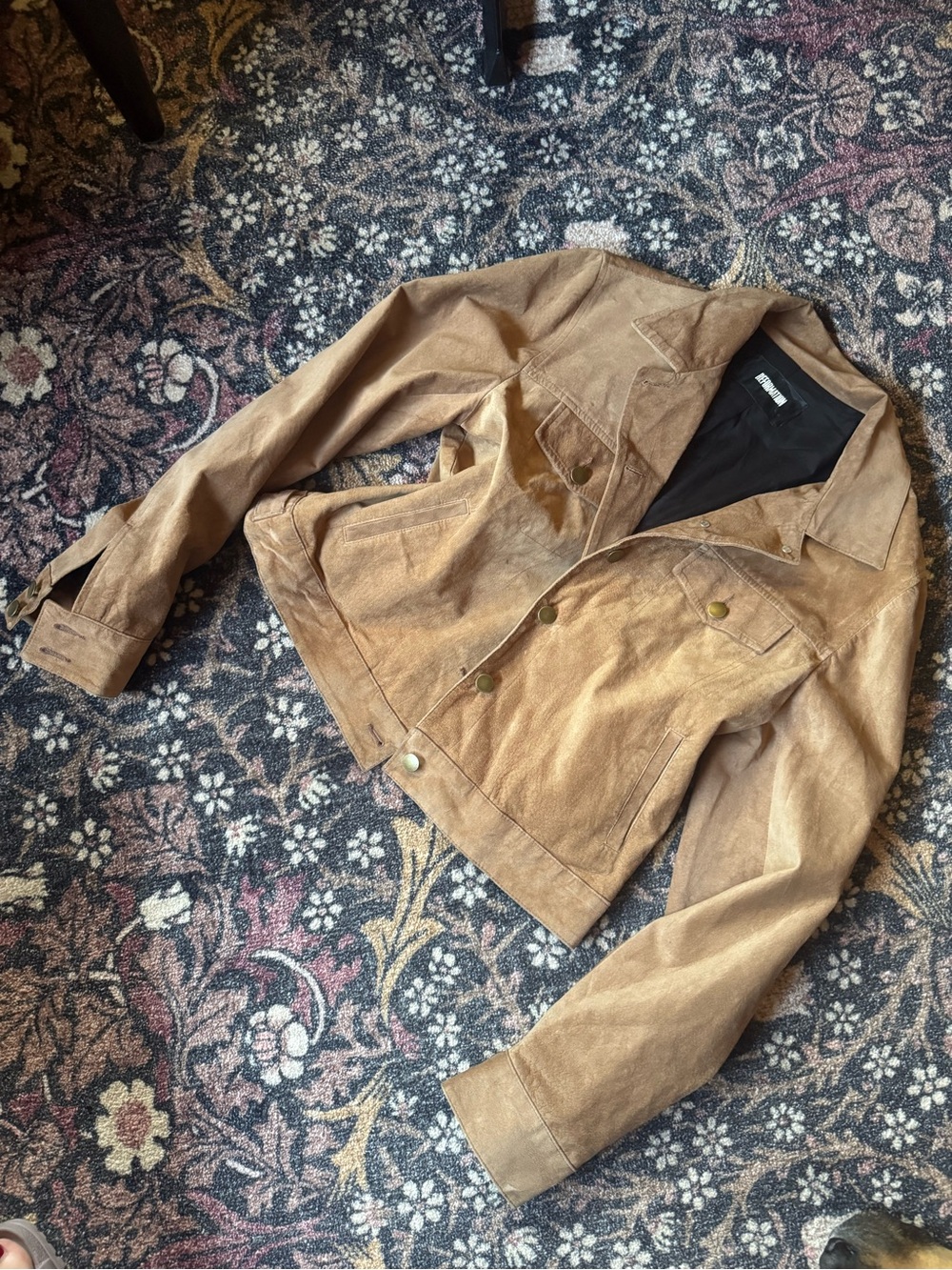 Original Reformation Tan Suede Lightweight trucker Jacket